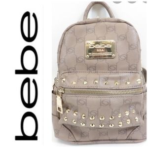bebe Jett Monogrammed Studded Backpack